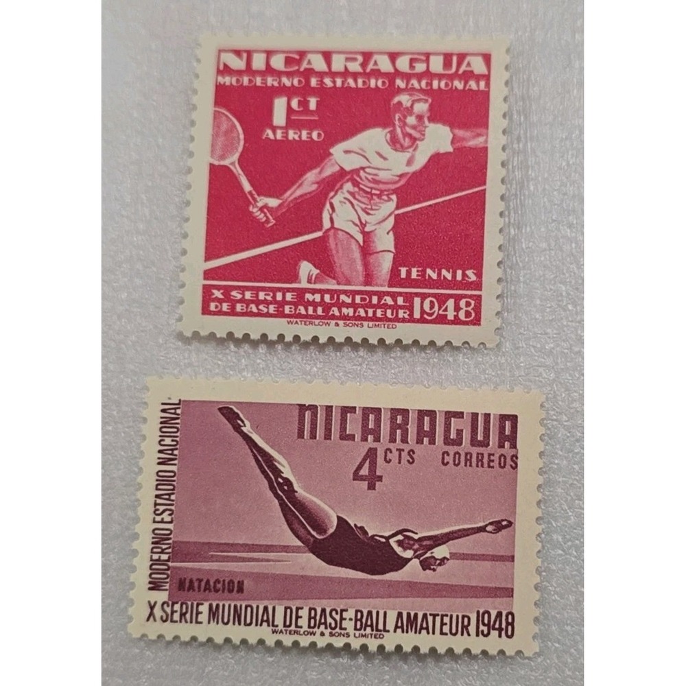 1949 Collection Of 2 Nicaragua Postage Stamps